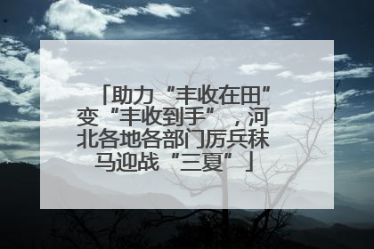 助力“丰收在田”变“丰收到手”，河北各地各部门厉兵秣马迎战“三夏”