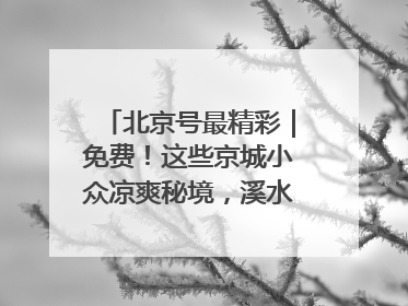 北京号最精彩｜免费！这些京城小众凉爽秘境，溪水清透美如画