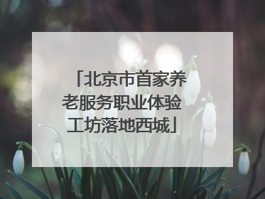 北京市首家养老服务职业体验工坊落地西城
