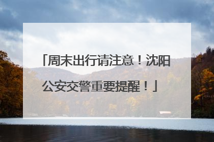 周末出行请注意！沈阳公安交警重要提醒！