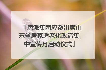 唐派集团应邀出席山东省居家适老化改造集中宣传月启动仪式