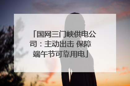 国网三门峡供电公司：主动出击 保障端午节可靠用电