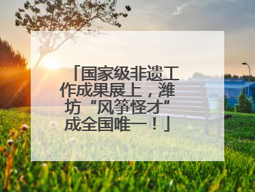 国家级非遗工作成果展上，潍坊“风筝怪才”成全国唯一！