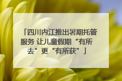 四川内江推出暑期托管服务 让儿童假期“有所去”更“有所获”