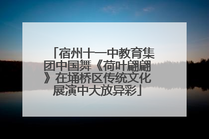 宿州十一中教育集团中国舞《荷叶翩翩》在埇桥区传统文化展演中大放异彩