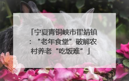 宁夏青铜峡市瞿靖镇：“老年食堂”破解农村养老“吃饭难”