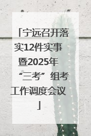 宁远召开落实12件实事暨2025年“三考”组考工作调度会议