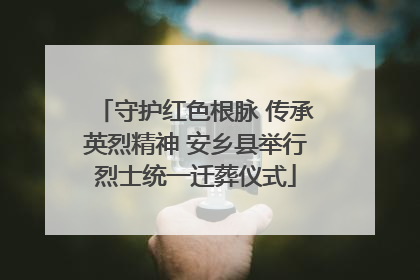 守护红色根脉 传承英烈精神 安乡县举行烈士统一迁葬仪式