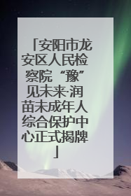 安阳市龙安区人民检察院“豫”见未来·润苗未成年人综合保护中心正式揭牌