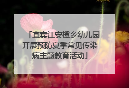 宜宾江安橙乡幼儿园开展预防夏季常见传染病主题教育活动