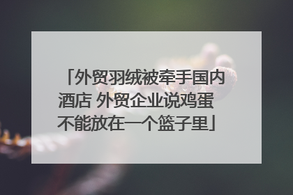 外贸羽绒被牵手国内酒店 外贸企业说鸡蛋不能放在一个篮子里