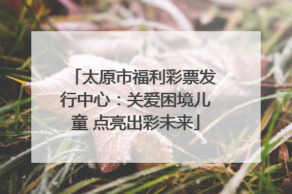 太原市福利彩票发行中心：关爱困境儿童 点亮出彩未来