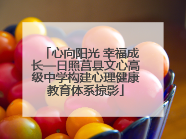 心向阳光 幸福成长—日照莒县文心高级中学构建心理健康教育体系掠影