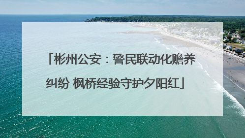 彬州公安：警民联动化赡养纠纷 枫桥经验守护夕阳红
