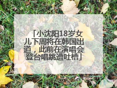 小沈阳18岁女儿下周将在韩国出道，此前在演唱会登台唱跳遭吐槽