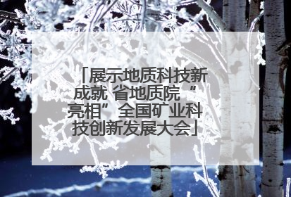展示地质科技新成就 省地质院“亮相”全国矿业科技创新发展大会