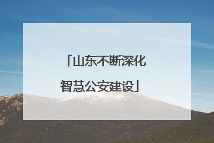 山东不断深化智慧公安建设