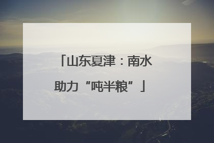 山东夏津：南水助力“吨半粮”