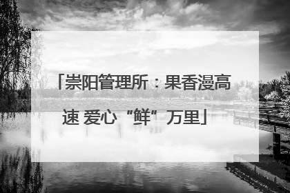 崇阳管理所：果香漫高速 爱心“鲜”万里