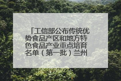 工信部公布传统优势食品产区和地方特色食品产业重点培育名单（第一批）兰州牛肉拉面位列其中