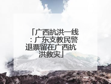 广西抗洪一线：广东支教民警退票留在广西抗洪救灾