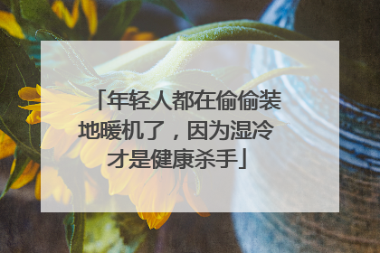 年轻人都在偷偷装地暖机了，因为湿冷才是健康杀手