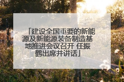 建设全国重要的新能源及新能源装备制造基地推进会议召开 任振鹤出席并讲话