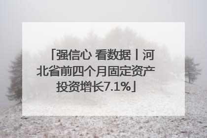 强信心 看数据丨河北省前四个月固定资产投资增长7.1%