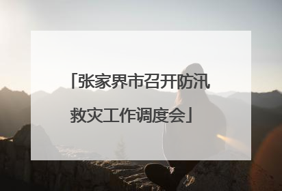 张家界市召开防汛救灾工作调度会