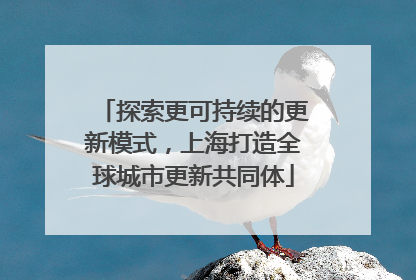 探索更可持续的更新模式，上海打造全球城市更新共同体