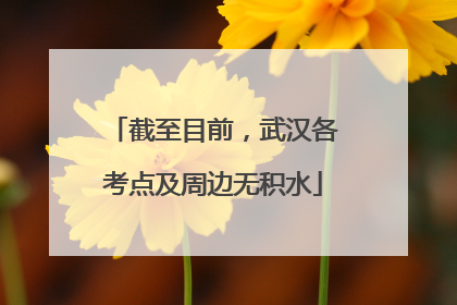 截至目前，武汉各考点及周边无积水