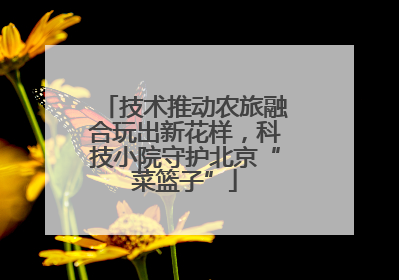 技术推动农旅融合玩出新花样，科技小院守护北京“菜篮子”