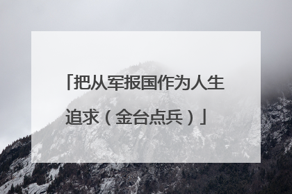 把从军报国作为人生追求（金台点兵）
