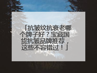 抗皱纹抗衰老哪个牌子好？宝藏国货抗皱品牌推荐，这些不容错过！