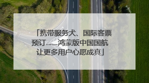 携带服务犬、国际客票预订……鸿蒙版中国国航让更多用户心愿成真
