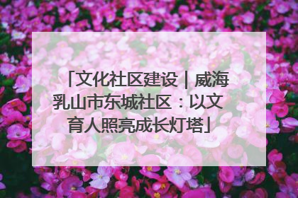 文化社区建设｜威海乳山市东城社区：以文育人照亮成长灯塔