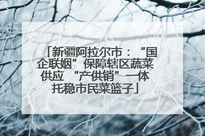 新疆阿拉尔市：“国企联姻”保障辖区蔬菜供应 “产供销”一体托稳市民菜篮子