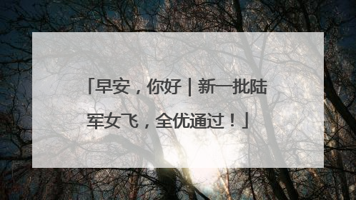 早安，你好｜新一批陆军女飞，全优通过！