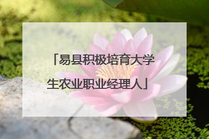 易县积极培育大学生农业职业经理人