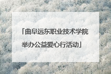 曲阜远东职业技术学院举办公益爱心行活动