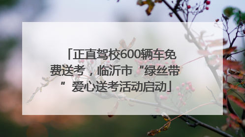 正直驾校600辆车免费送考，临沂市“绿丝带”爱心送考活动启动