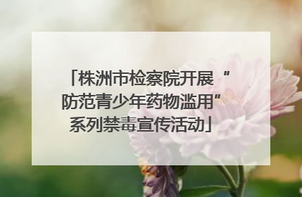株洲市检察院开展“防范青少年药物滥用”系列禁毒宣传活动