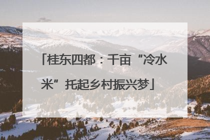 桂东四都：千亩“冷水米”托起乡村振兴梦