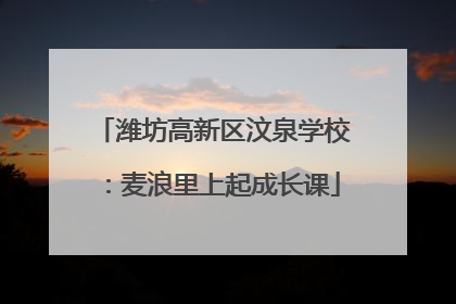 潍坊高新区汶泉学校：麦浪里上起成长课