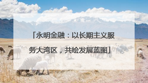 永明金融：以长期主义服务大湾区，共绘发展蓝图
