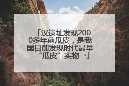 汉遗址发现2000多年前瓜皮，是我国目前发现时代最早“瓜皮”实物→