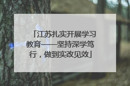 江苏扎实开展学习教育——坚持深学笃行，做到实改见效