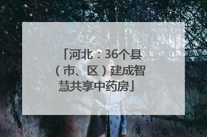 河北：36个县（市、区）建成智慧共享中药房