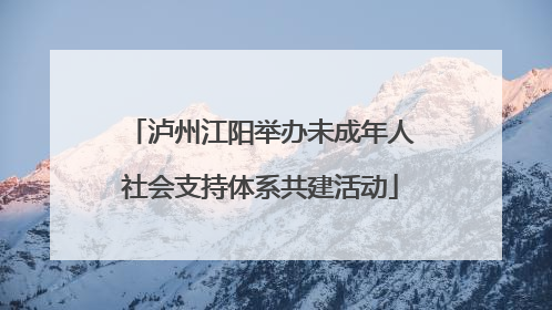 泸州江阳举办未成年人社会支持体系共建活动