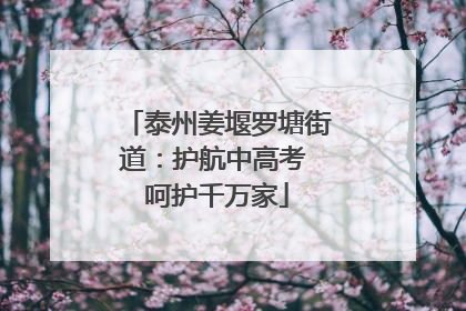 泰州姜堰罗塘街道：护航中高考 呵护千万家